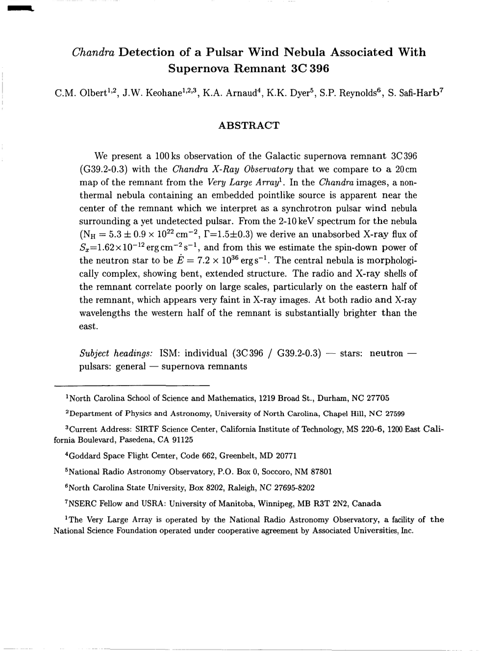 Chandra Detection of a Pulsar Wind Nebula Associated with Supernova Remnant 3C 396