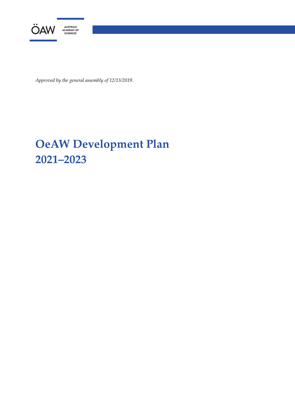 Development Plan 2021–2023