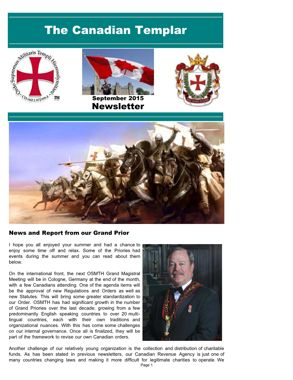 Canadian Templar Newsletter