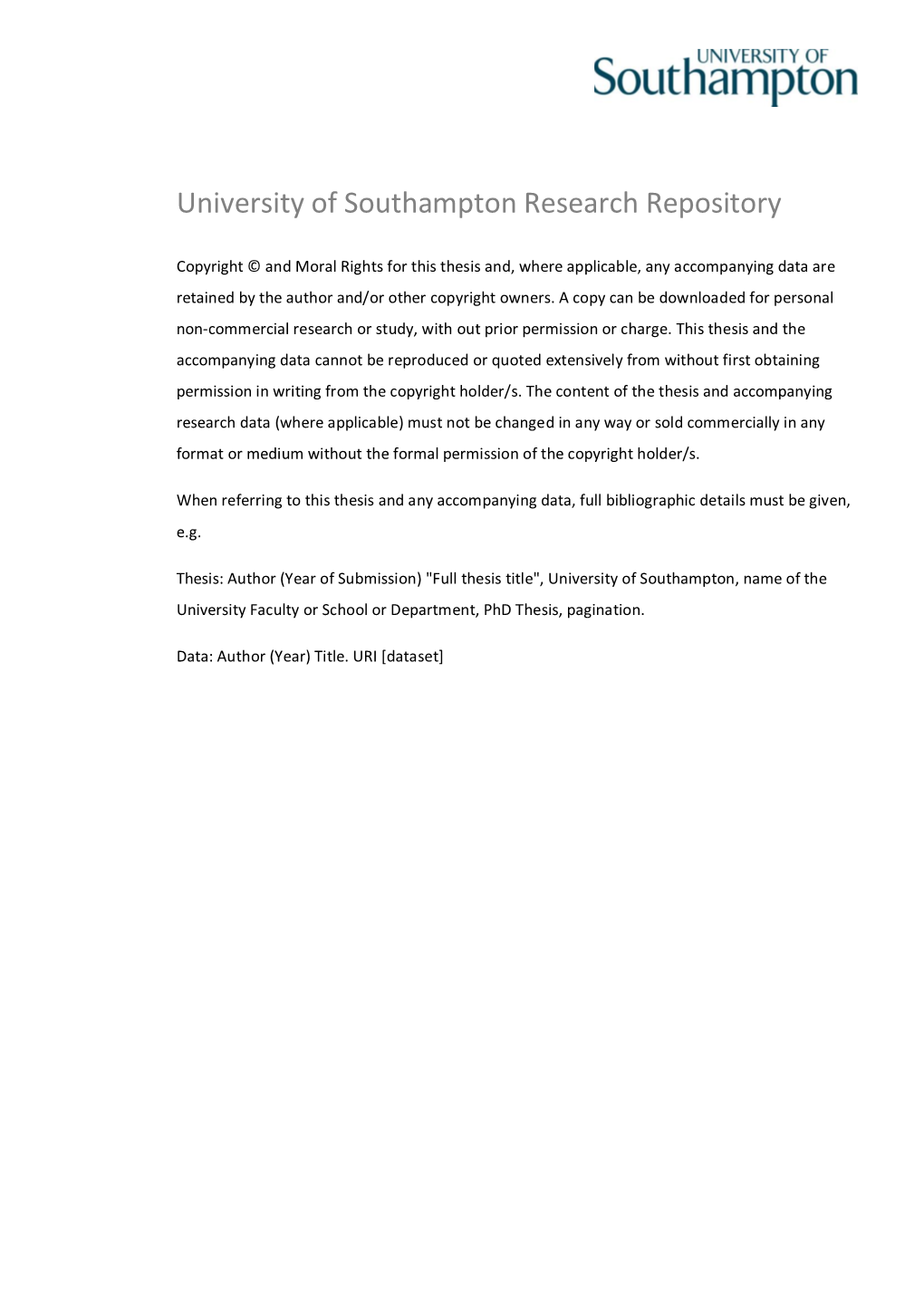 University of Southampton Research Repository