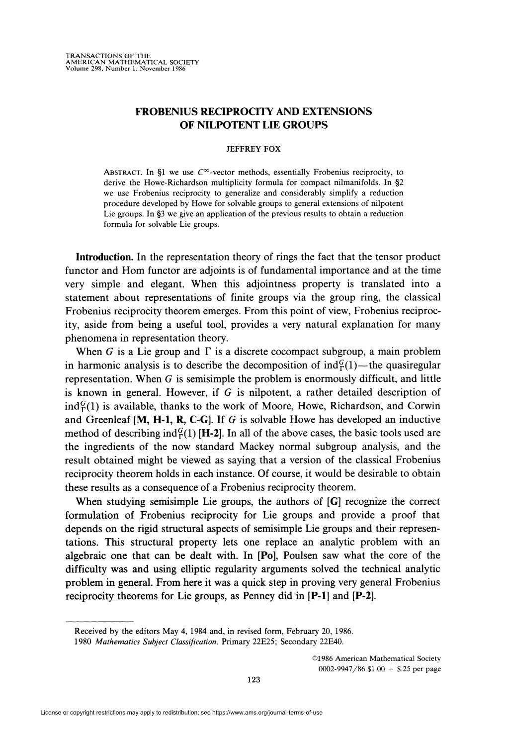 Frobenius Recip-Rocity and Extensions of Nilpotent Lie Groups