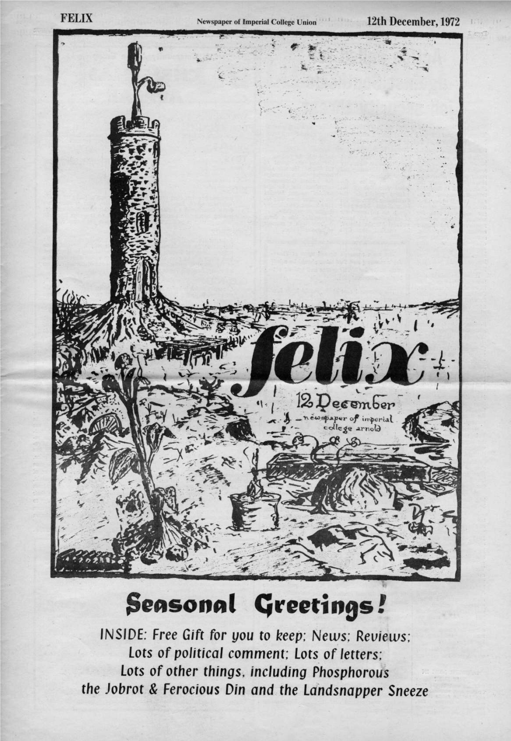 FELIX Newspaper of Imperial College Union 12Th December, 1972