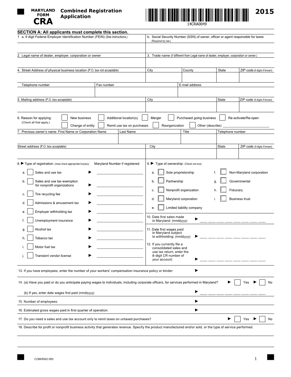 Combined Registration Application Online at Executive Order on Privacy and State Data System 24 Hours a Day