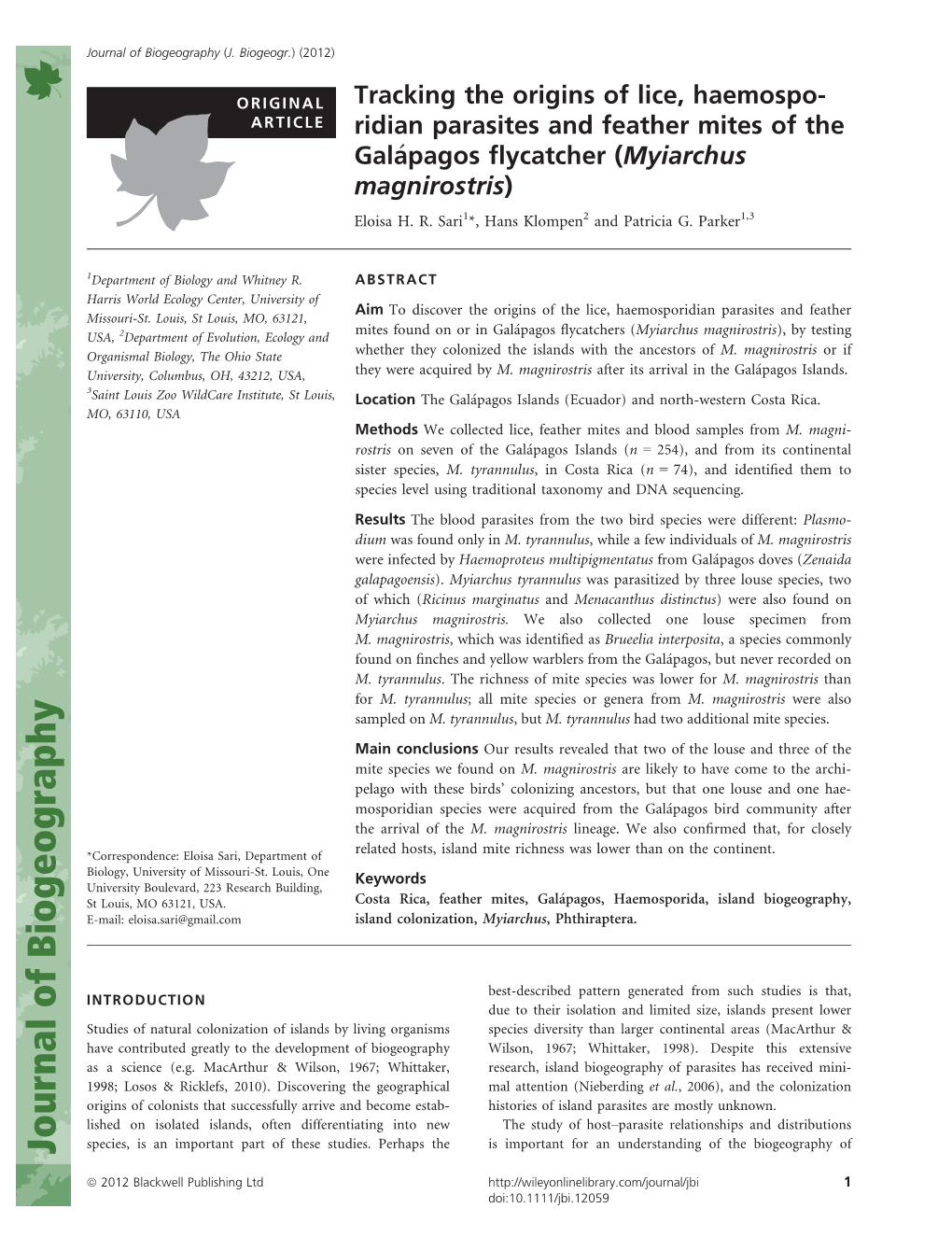 Sari Et Al. 2012 J. Biogeography.Pdf