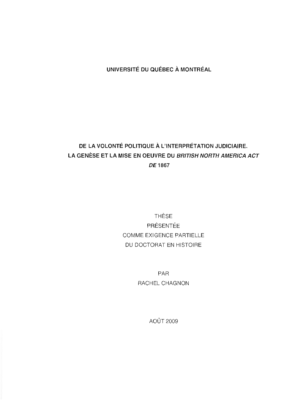 De La Volonté Politique À L'interprétation Judiciaire : La Genèse