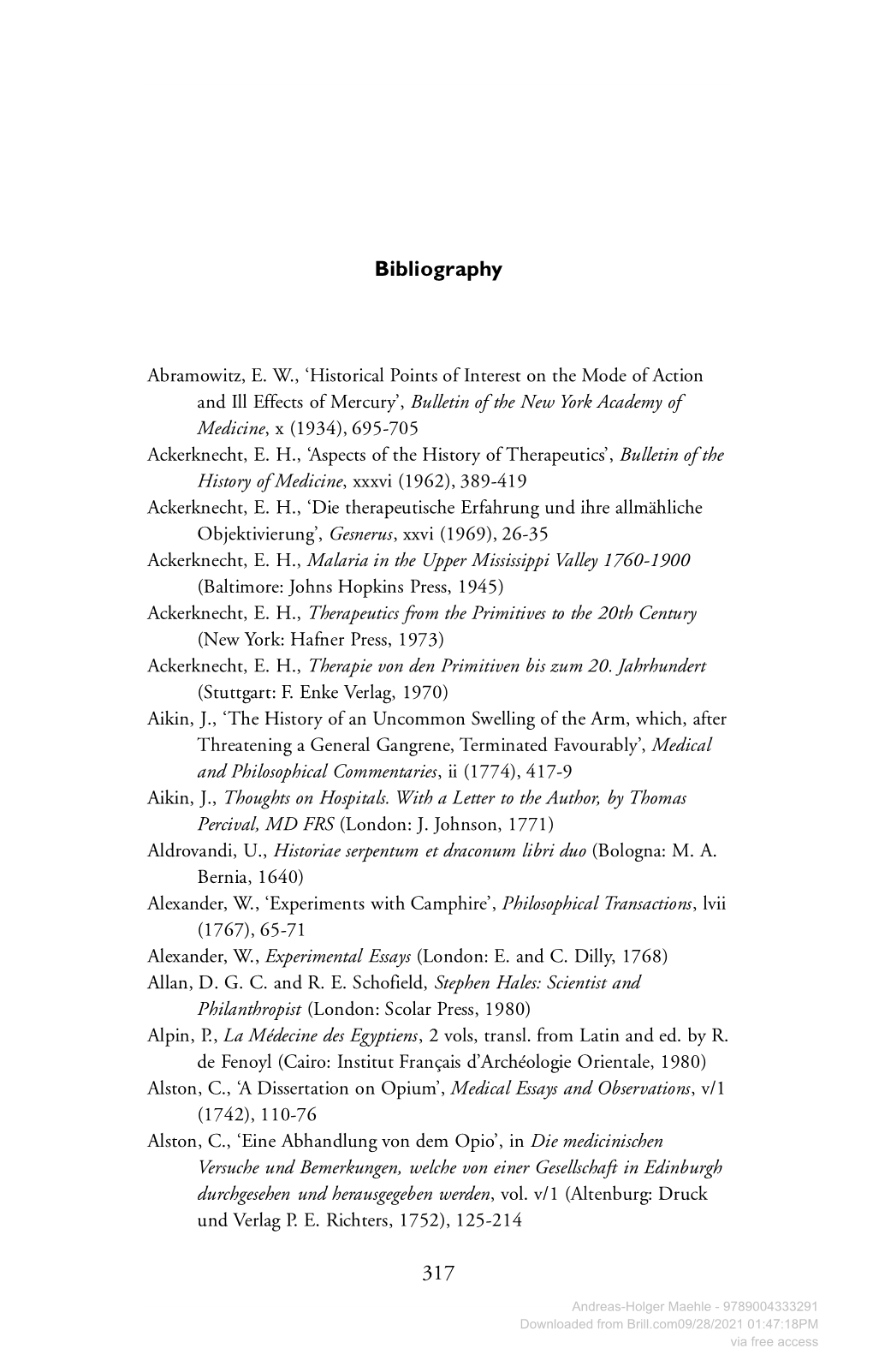 Downloaded from Brill.Com09/28/2021 01:47:18PM Via Free Access Bibliography