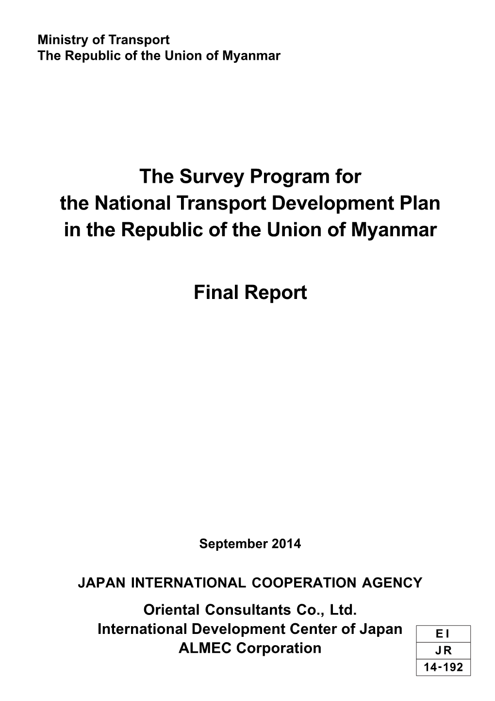 National Transport Master Plan
