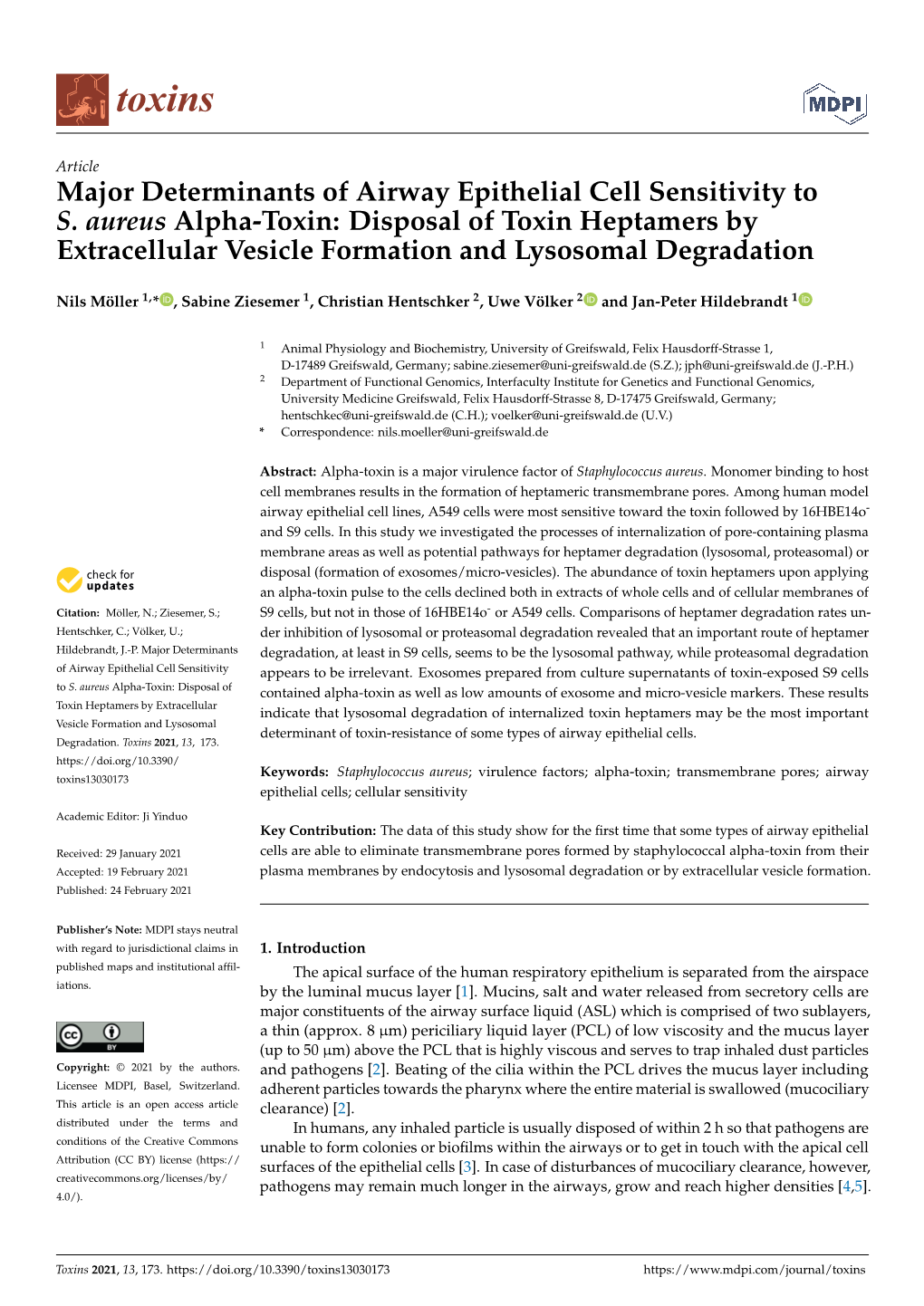 Disposal of Toxin Heptamers by Extracellular Vesicle Formation and Lysosomal Degradation