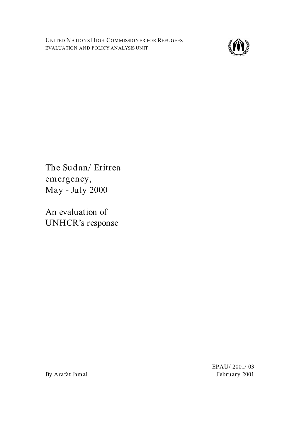 The Sudan/Eritrea Emergency, May - July 2000