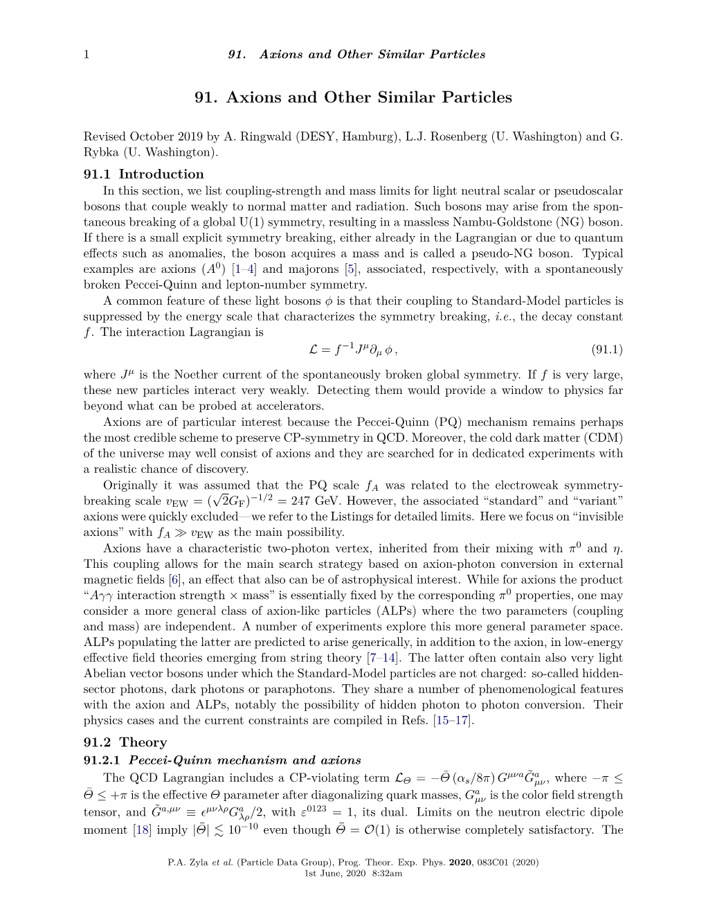 Axions and Other Similar Particles