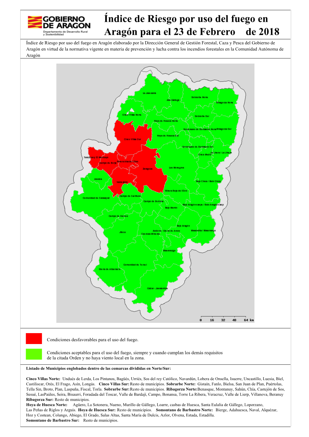 Índice De Riesgo Por Uso Del Fuego En Aragón Para El 23 De Febrero De