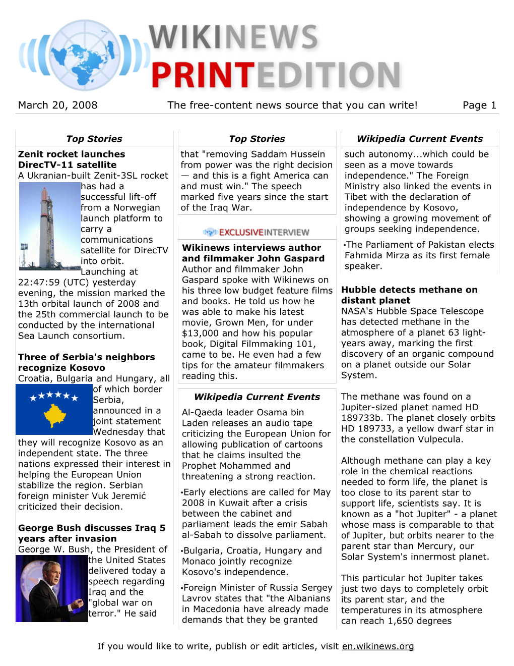 March 20, 2008 the Free-Content News Source That You Can Write! Page 1