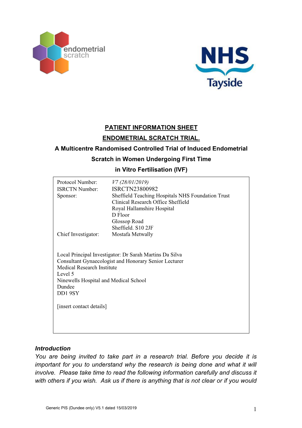 Endometrial Scratch Trial