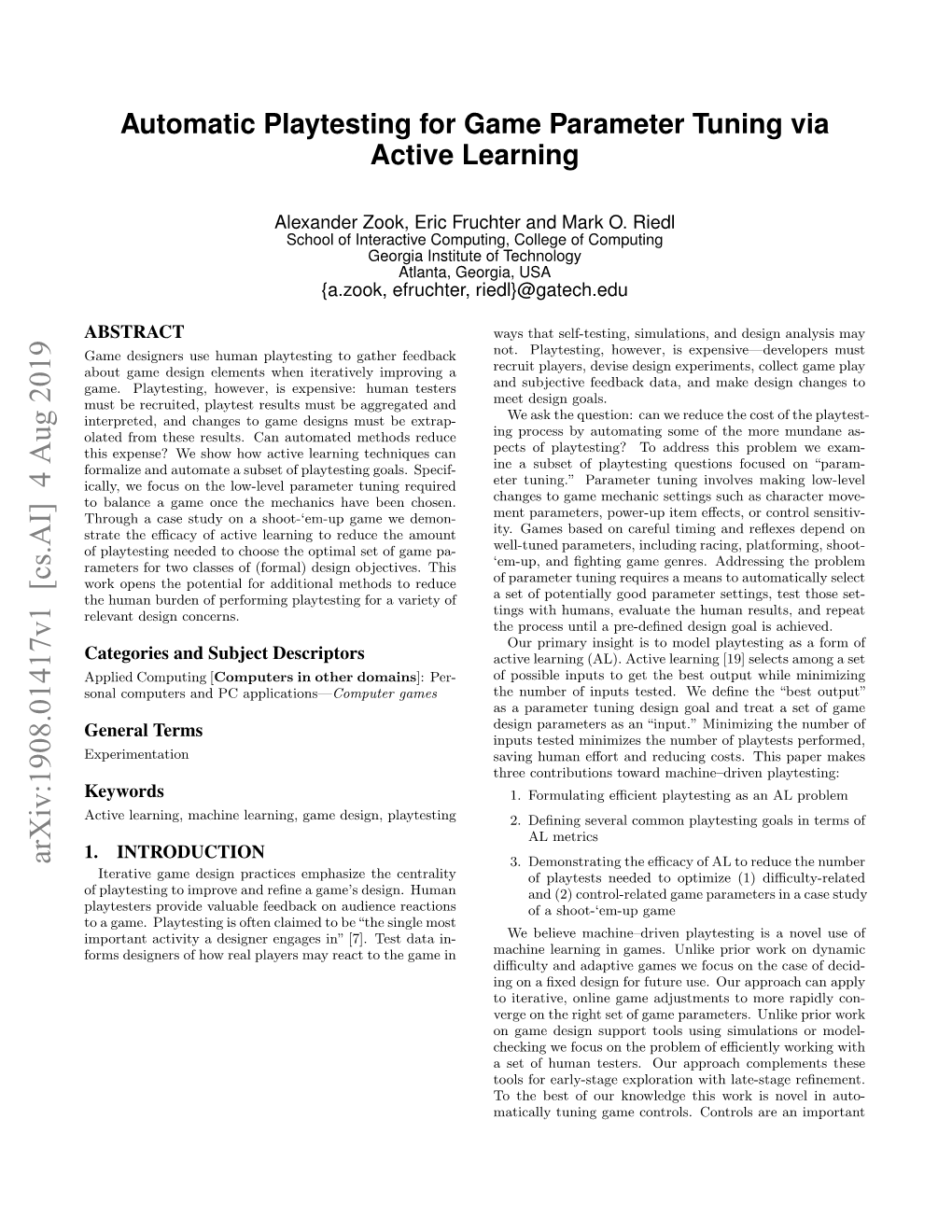 Automatic Playtesting for Game Parameter Tuning Via Active Learning