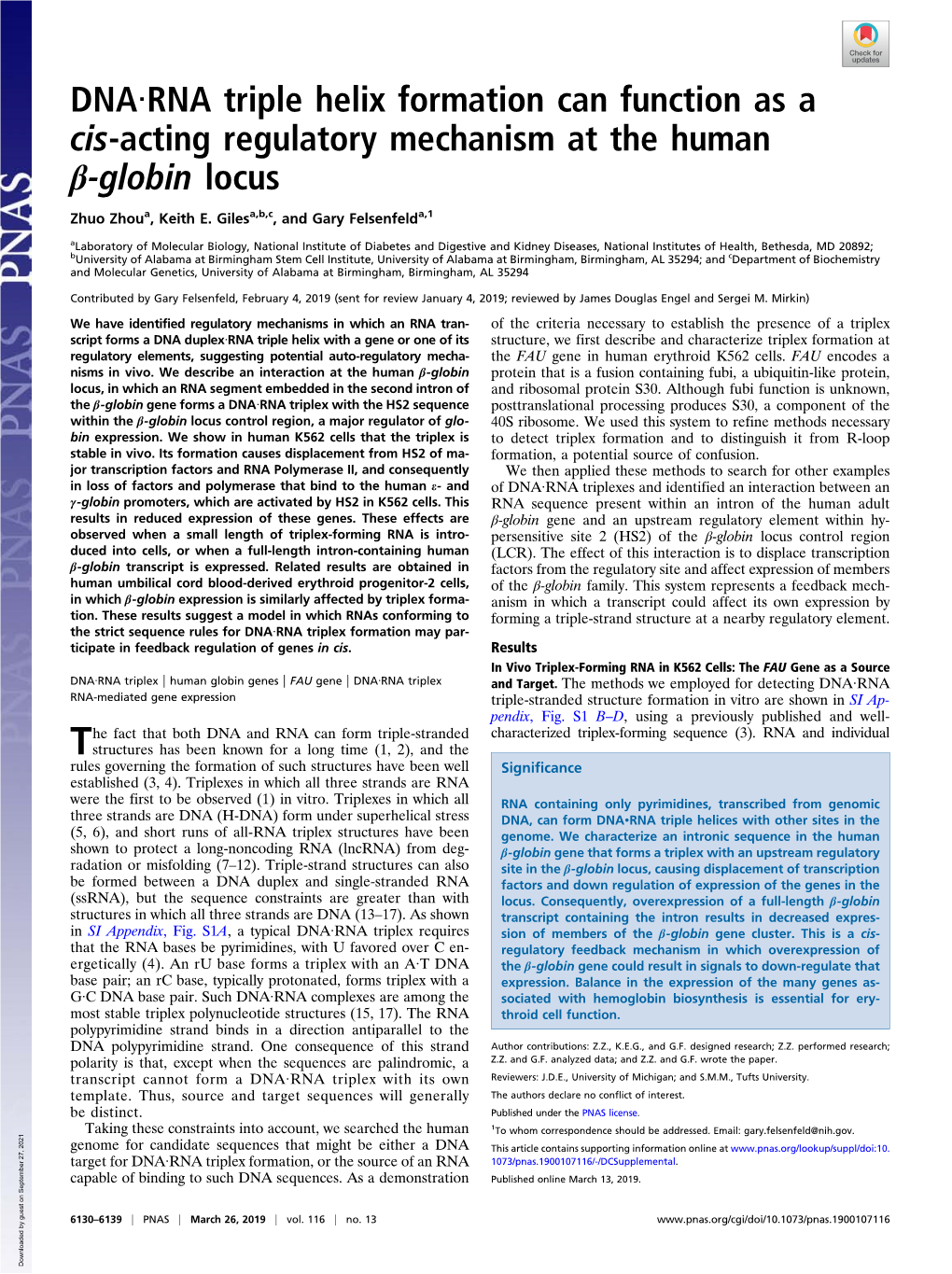 DNA·RNA Triple Helix Formation Can Function As a Cis-Acting Regulatory