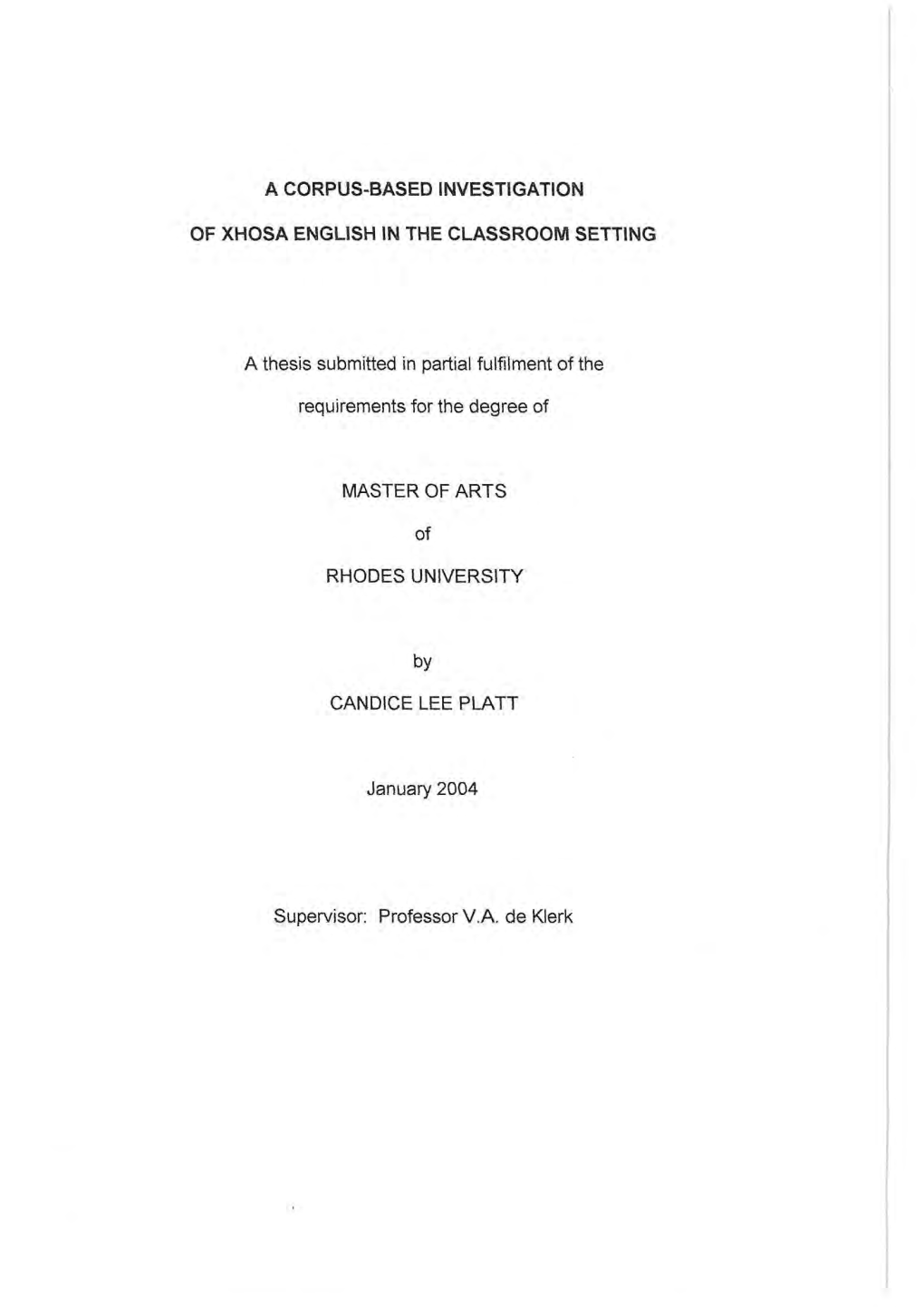 A Corpus·Based Investigation of Xhosa English In