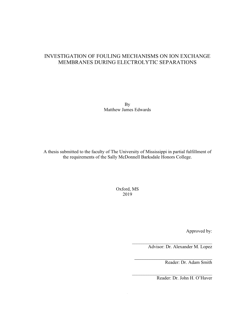 Investigation of Fouling Mechanisms on Ion Exchange Membranes During Electrolytic Separations