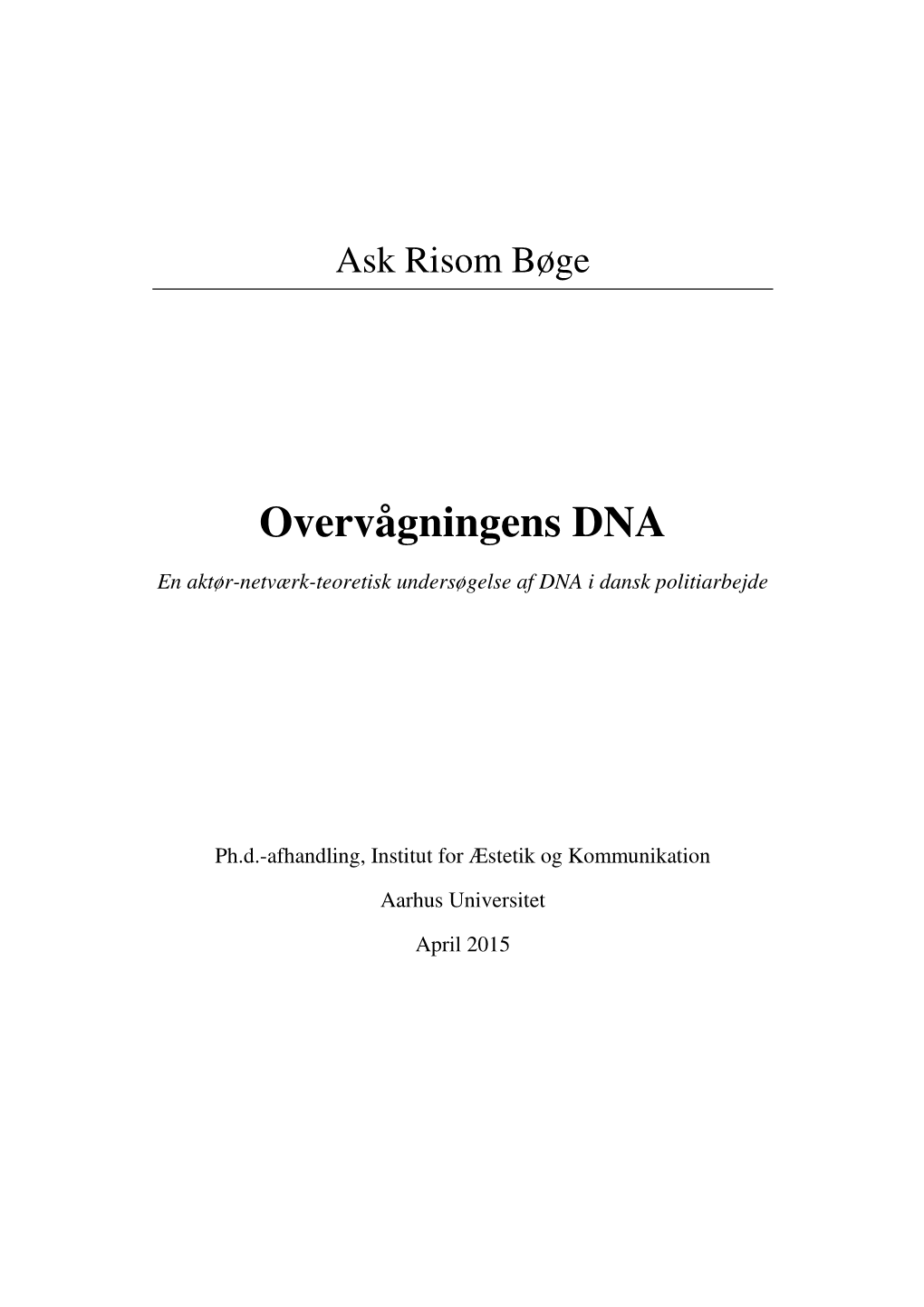 Overvågningens DNA