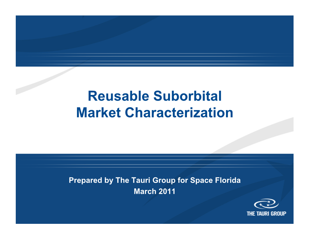 Reusable Suborbital Market Characterization