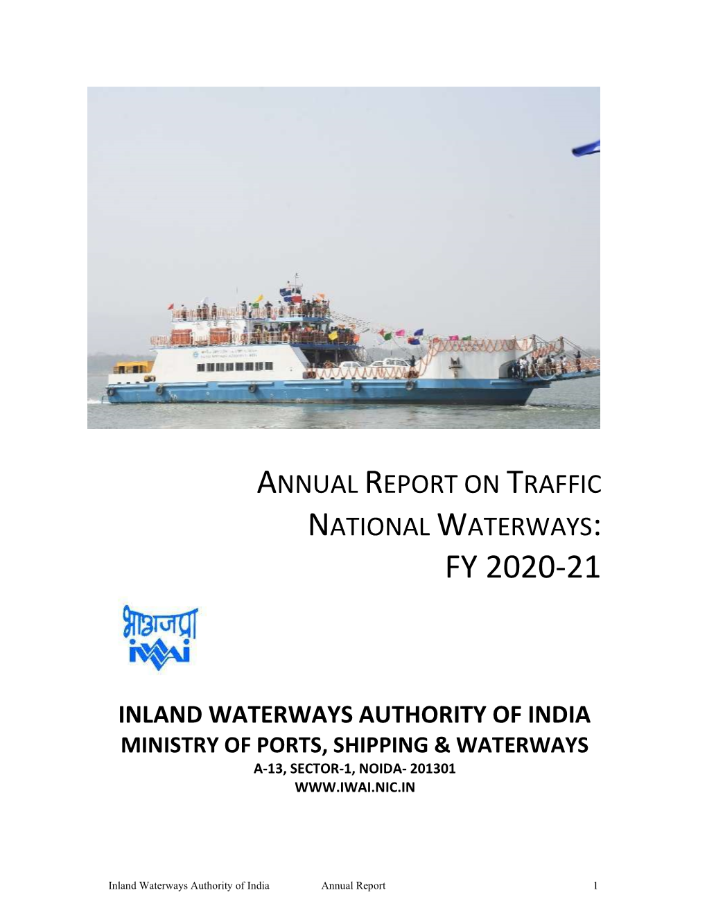 Annual Report on Traffic National Waterways: Fy 2020-21