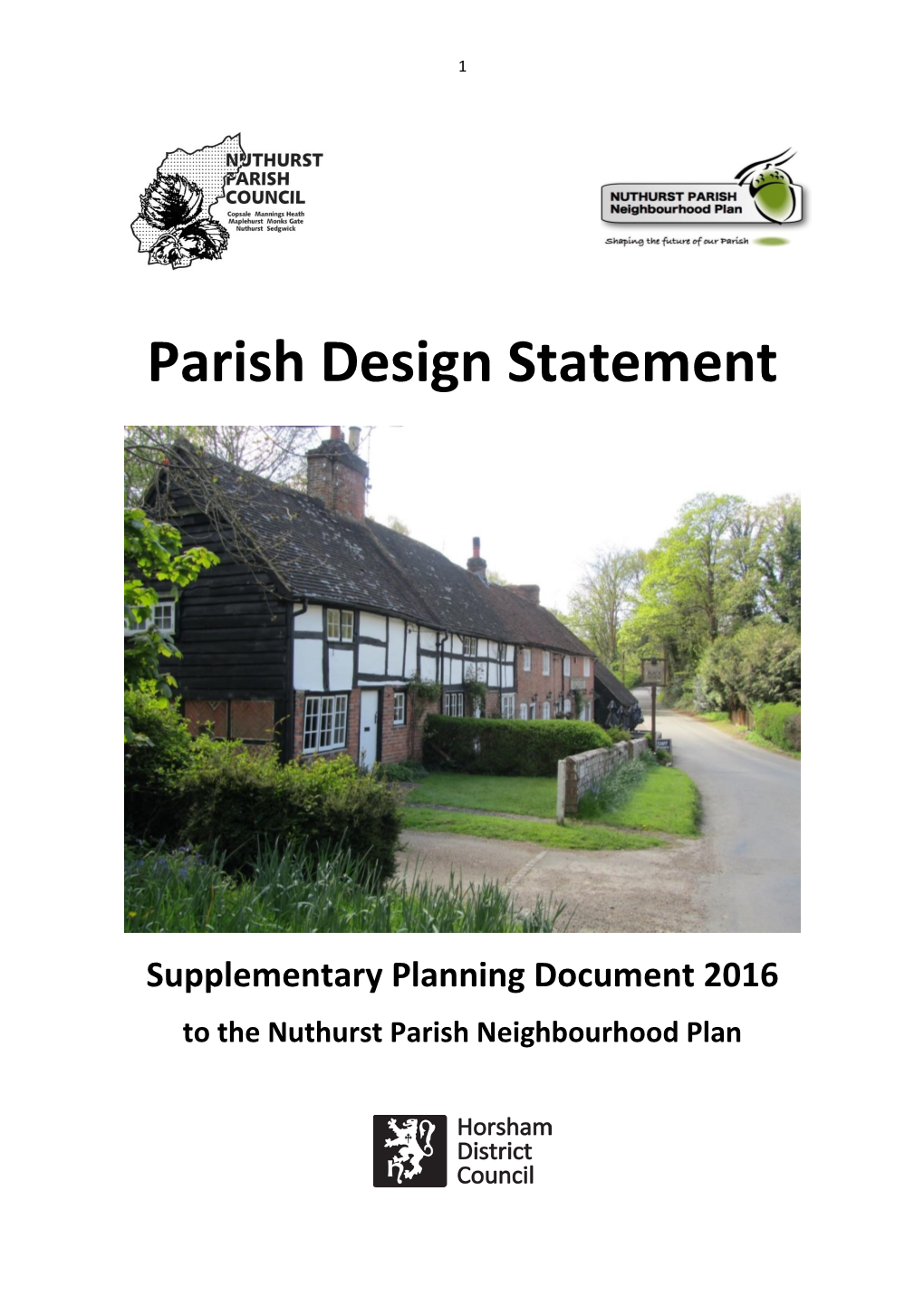 Nuthurst Parish Design Statement Contents Title Page No