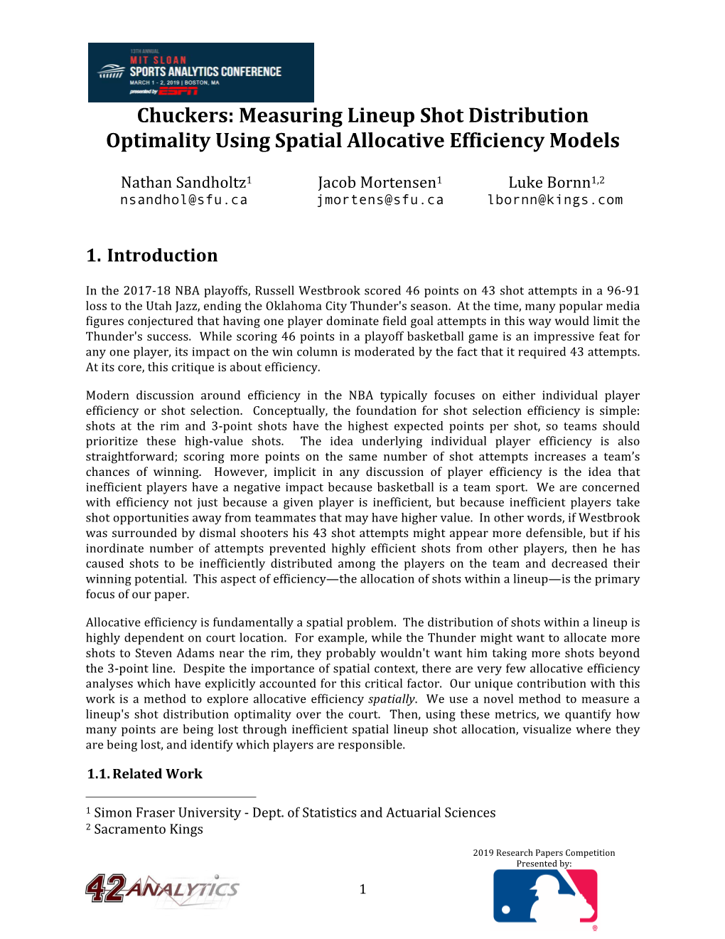 Chuckers: Measuring Lineup Shot Distribution Optimality Using Spatial Allocative Efficiency Models