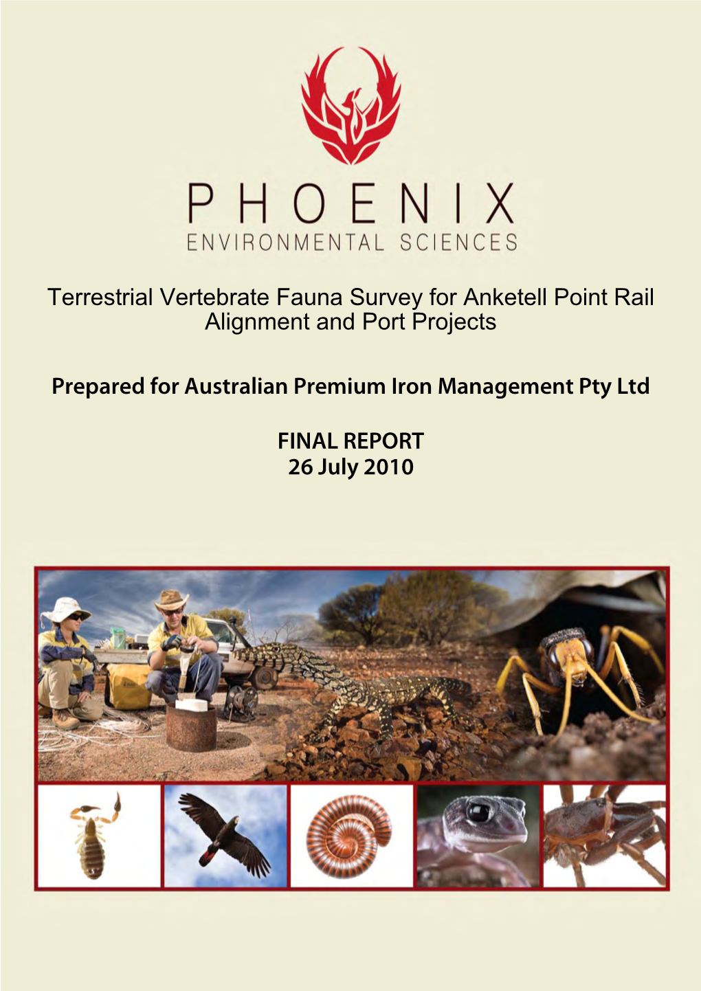 Terrestrial Vertebrate Fauna Survey for Anketell Point Rail Alignment and Port Projects