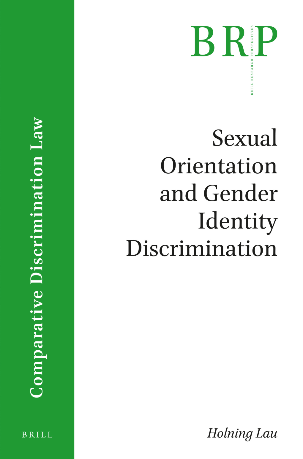 Sexual Orientation and Gender Identity Discrimination Comparative Discrimination Law