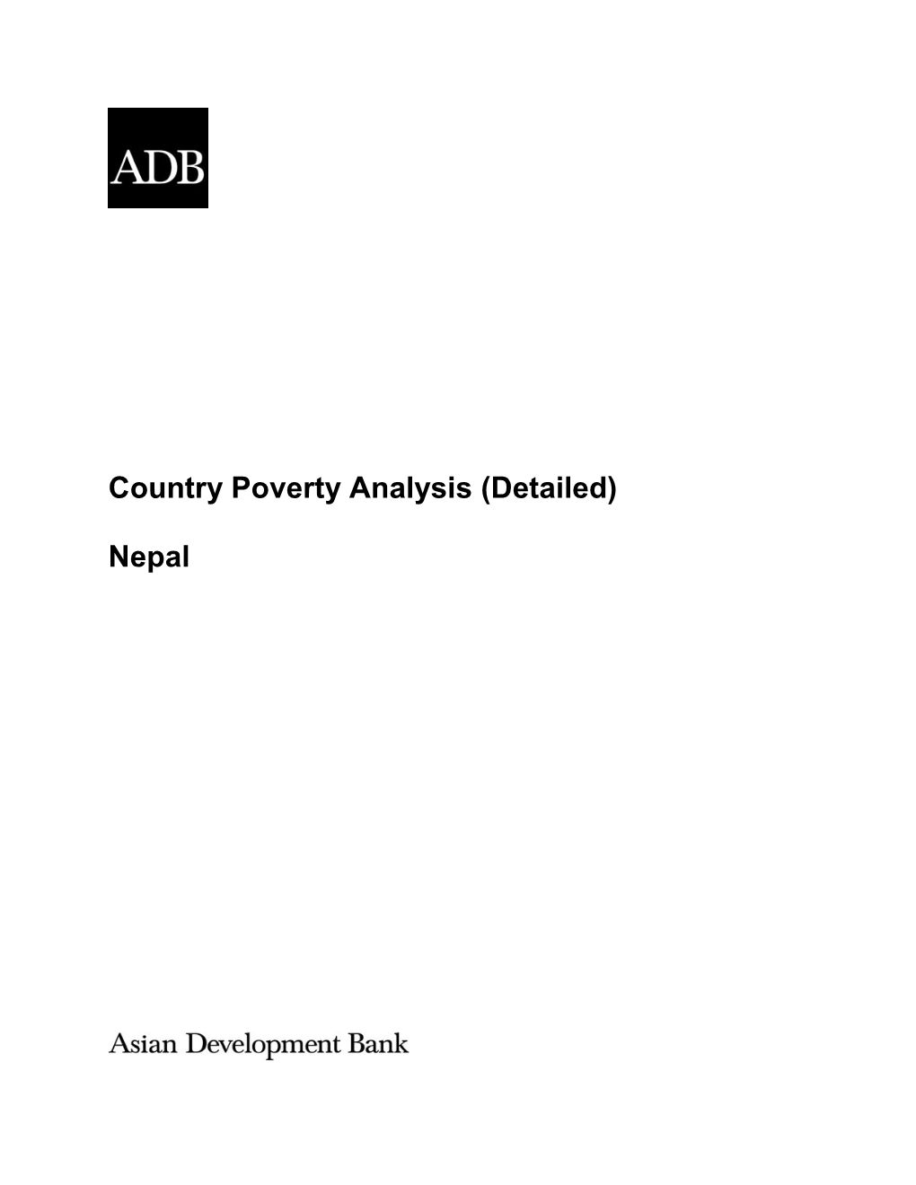 Country Poverty Analysis (Detailed) Nepal