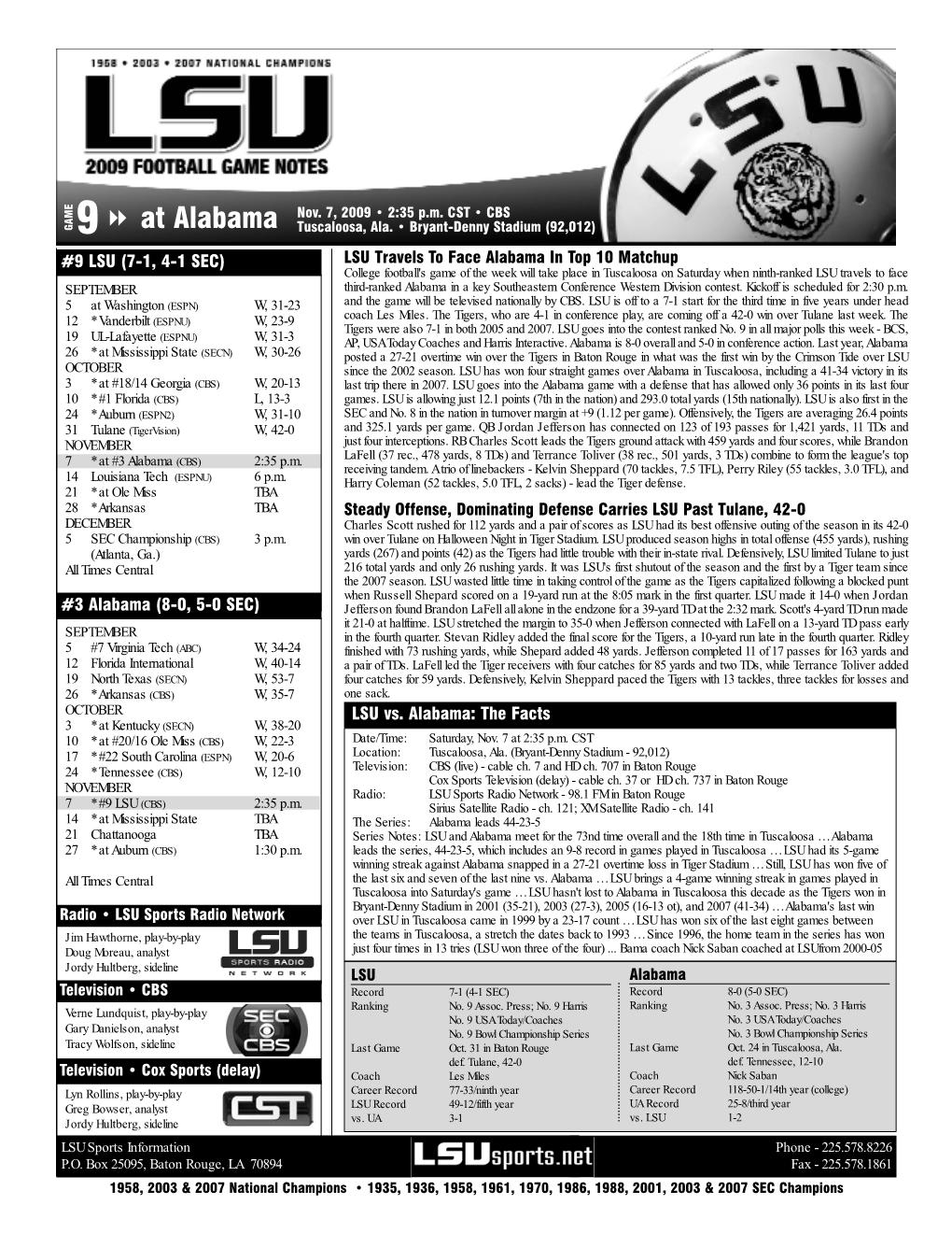 Game 9 Notes Alabama (Final).Qxd