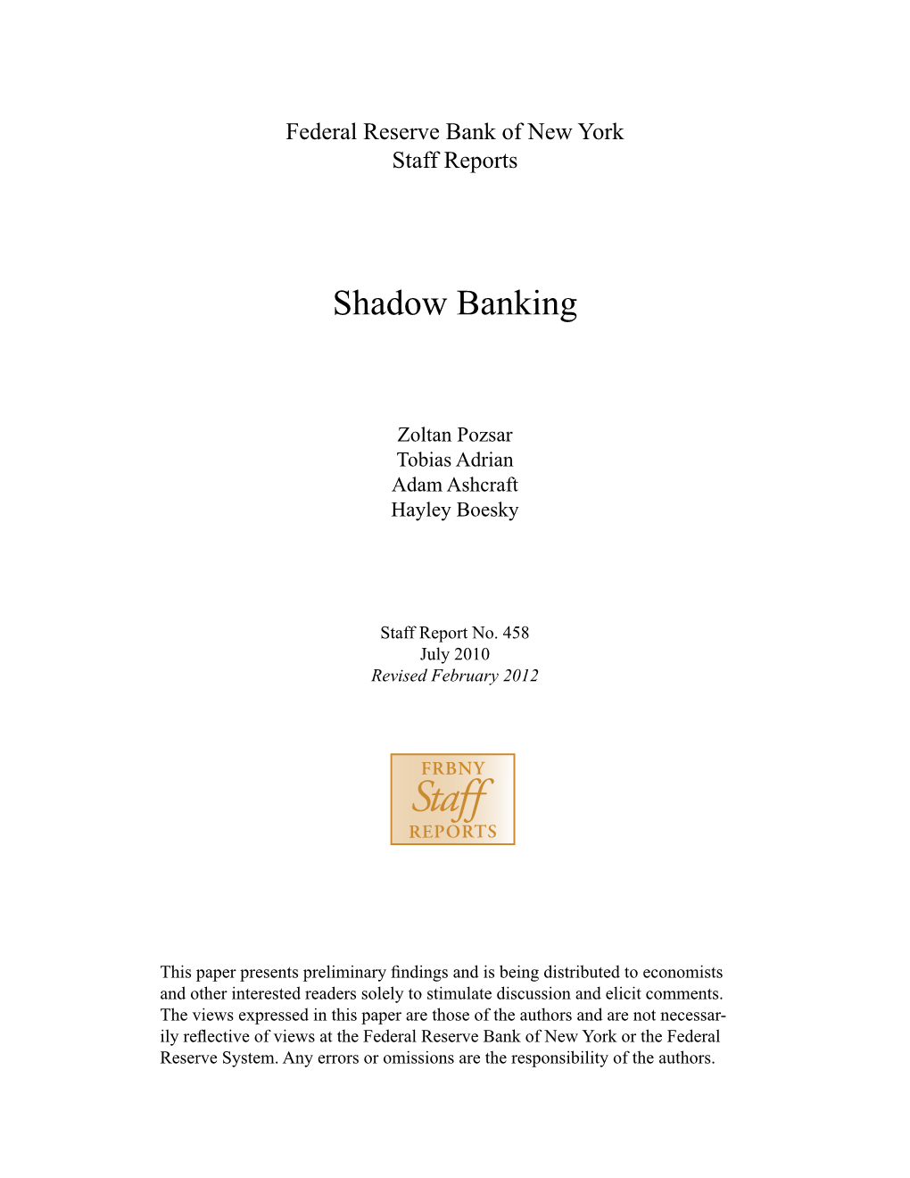 Shadow Banking