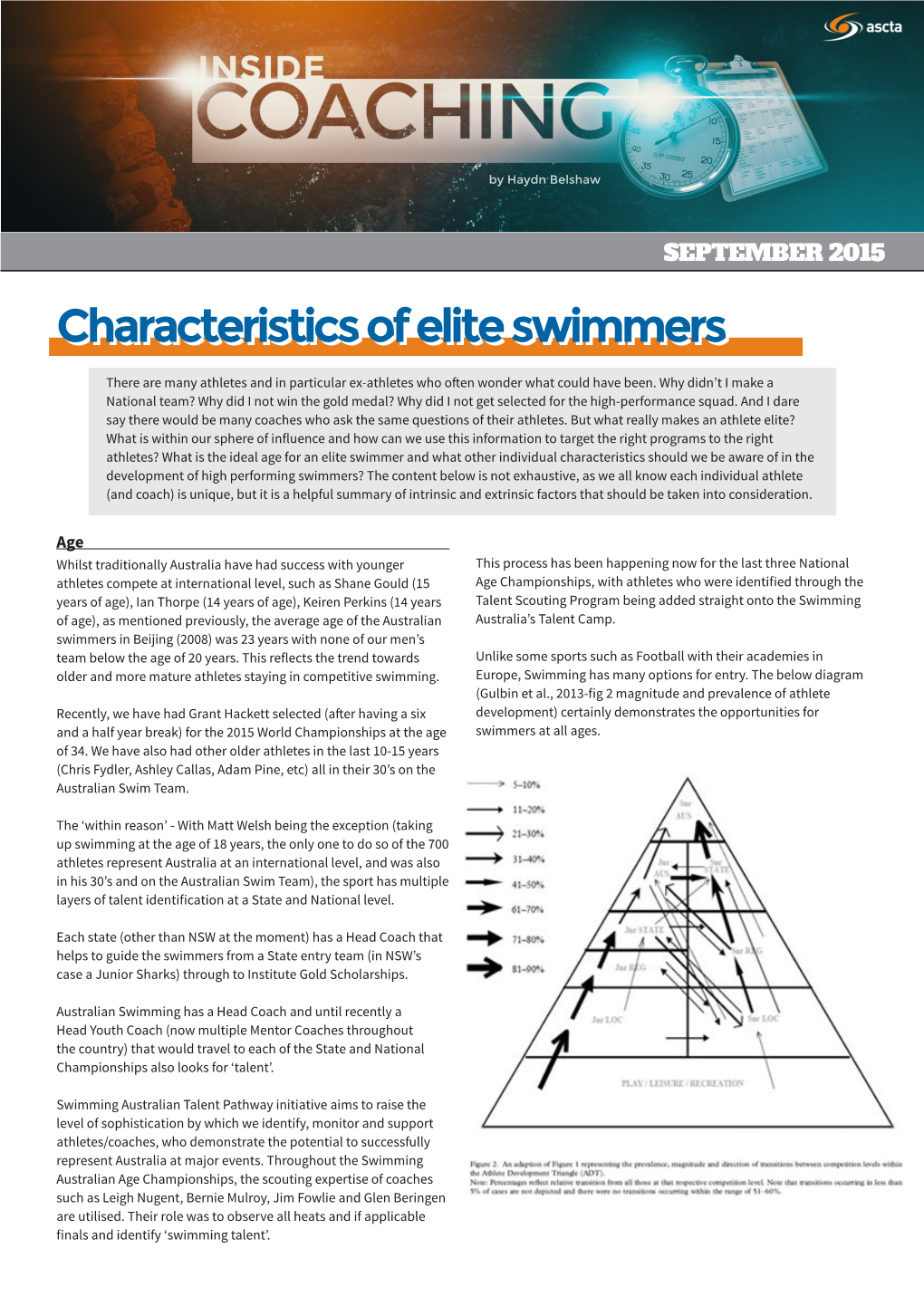 Characteristics of Elite Swimmers