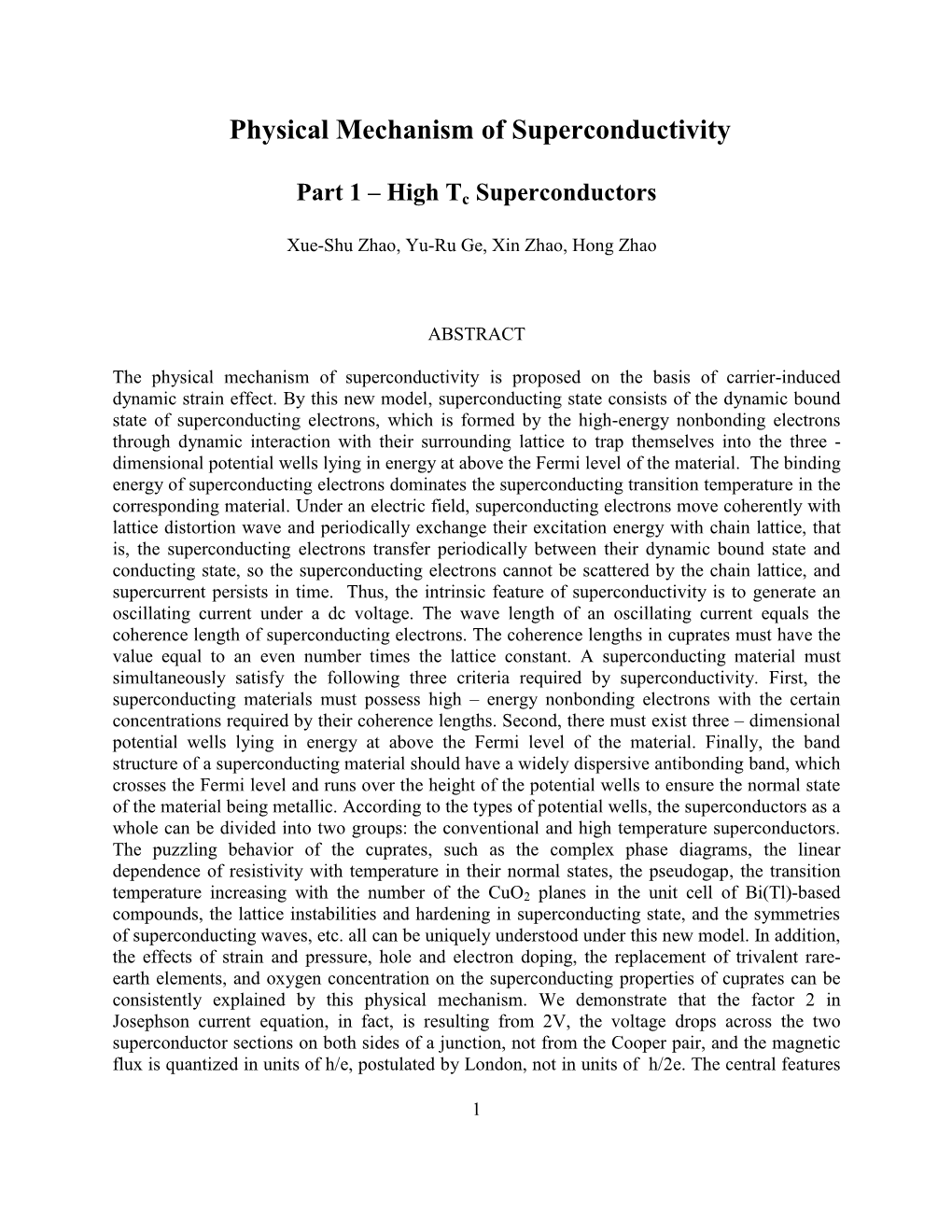 Physical Mechanism of Superconductivity