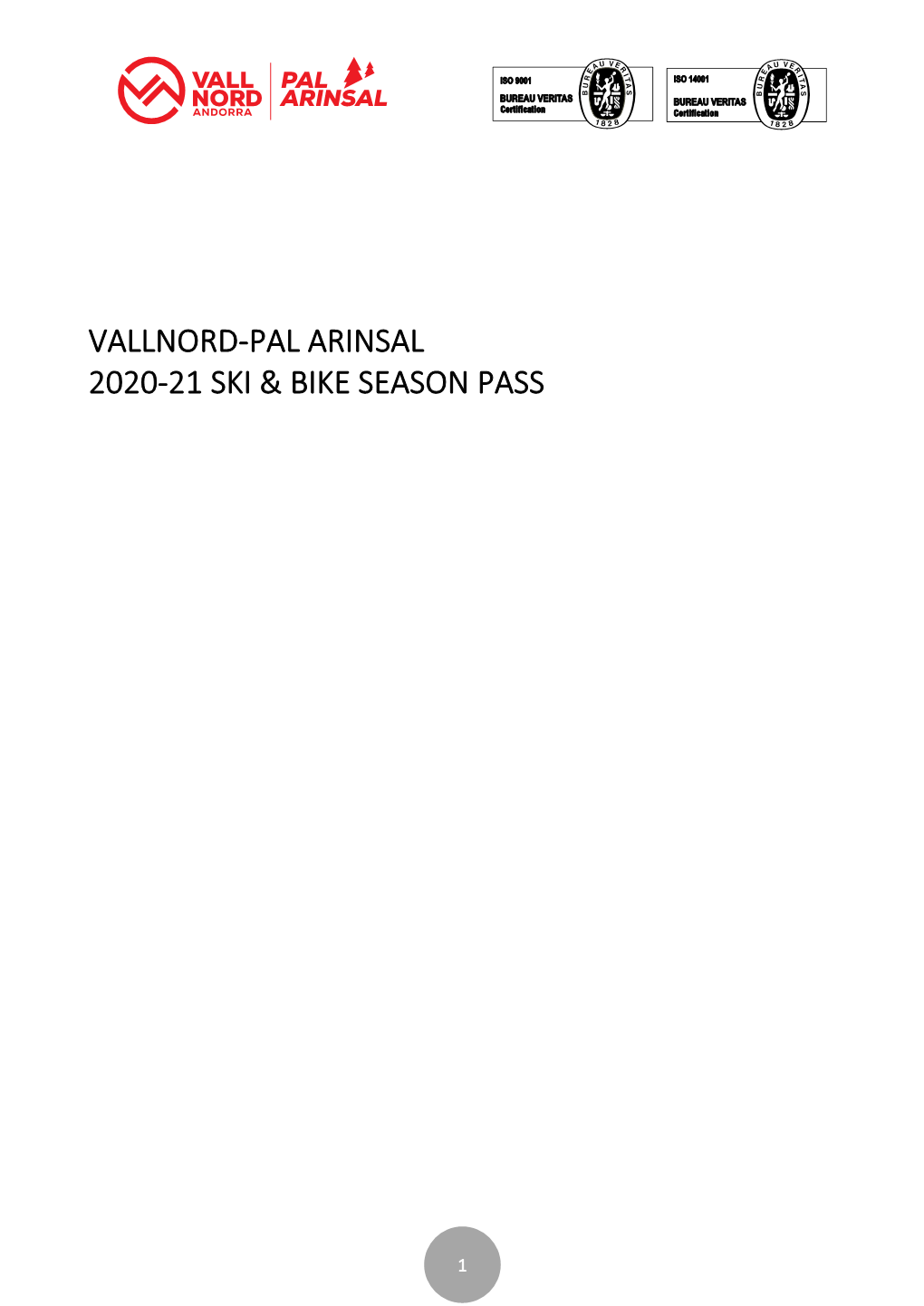 Vallnord-Pal Arinsal 2020-21 Ski & Bike Season Pass