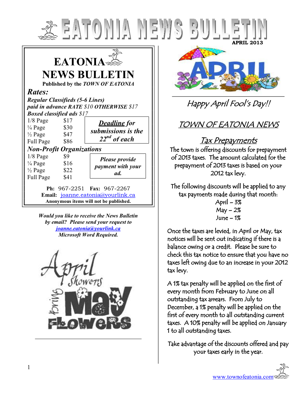 Eatonia News Bulletin