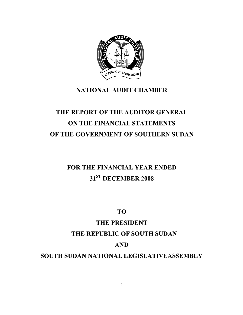 National Audit Chamber the Report of the Auditor