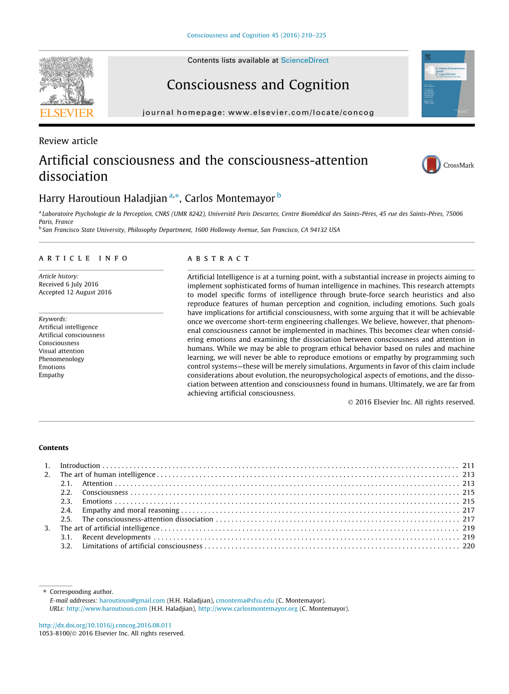 Artificial Consciousness and the Consciousness-Attention Dissociation