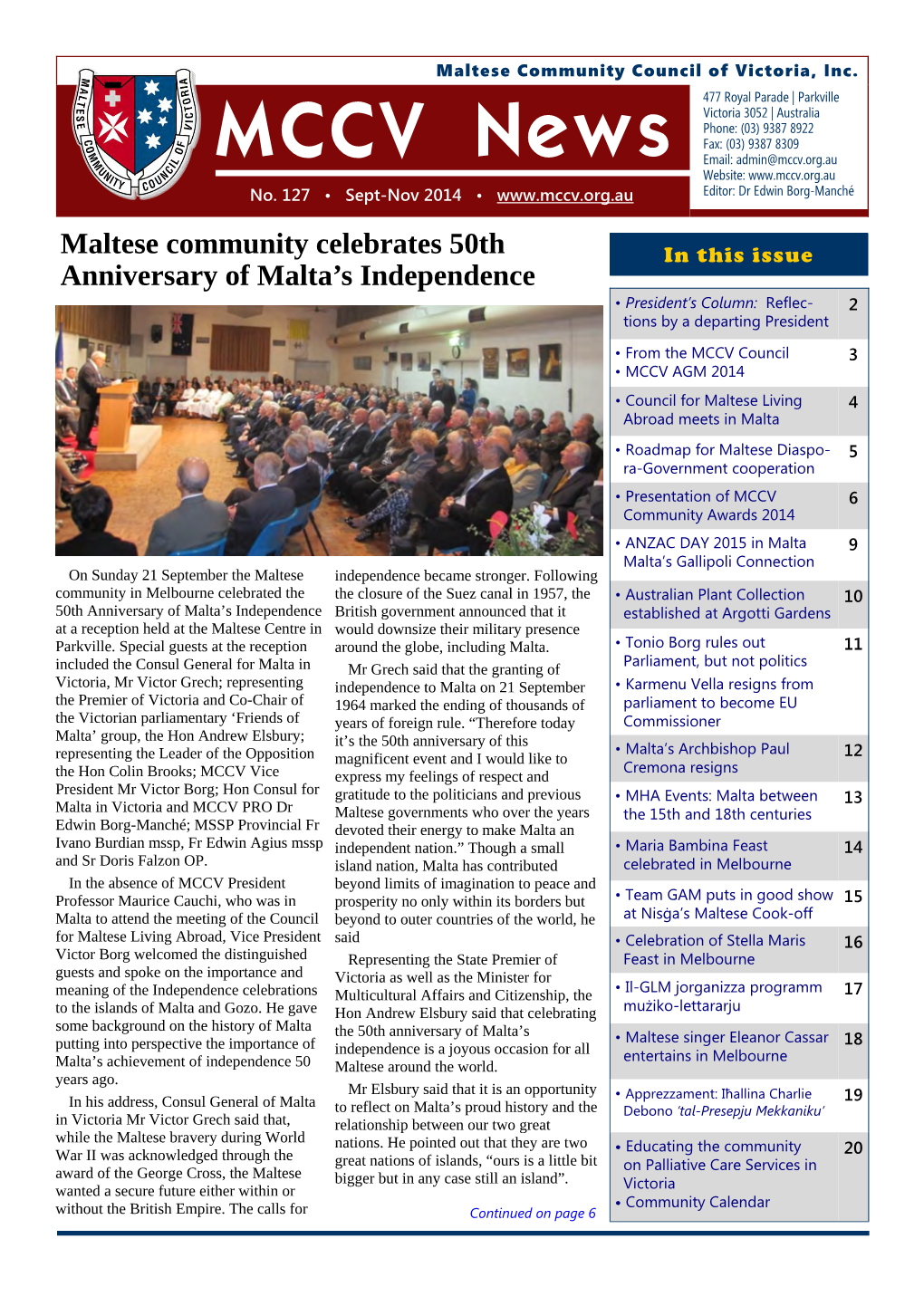 Maltese Community Celebrates 50Th Anniversary of Malta's Independence