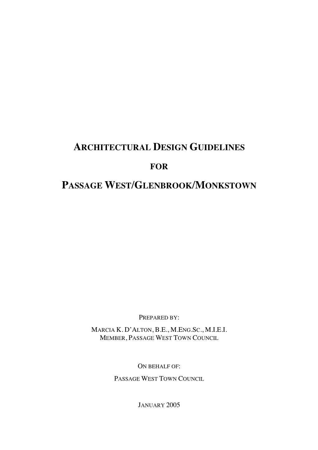 Architectural Design Guidelines for Passage West/Monkstown