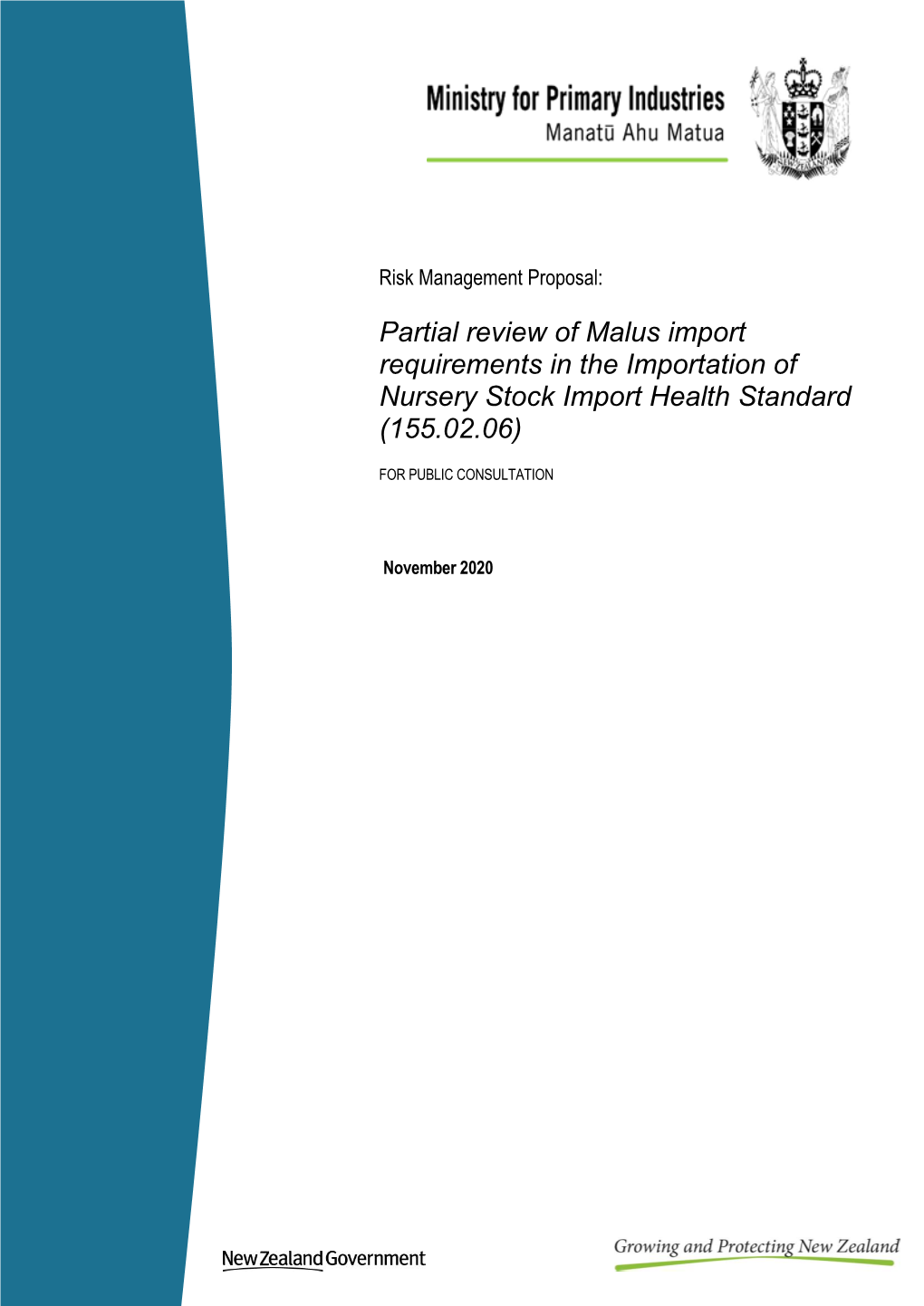 Draft Risk Management Proposal, Partial Review of Malus Import