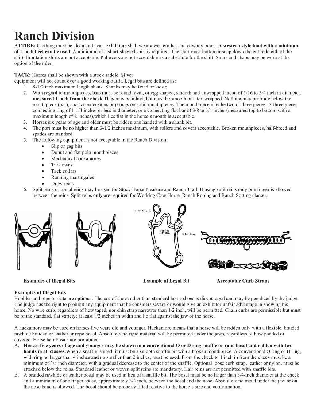 2020 LSU State Horse Show Ranch Division Rules