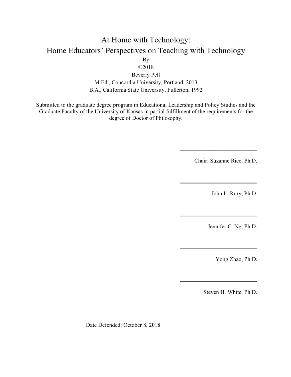 Home Educators' Perspectives on Teaching with Technology