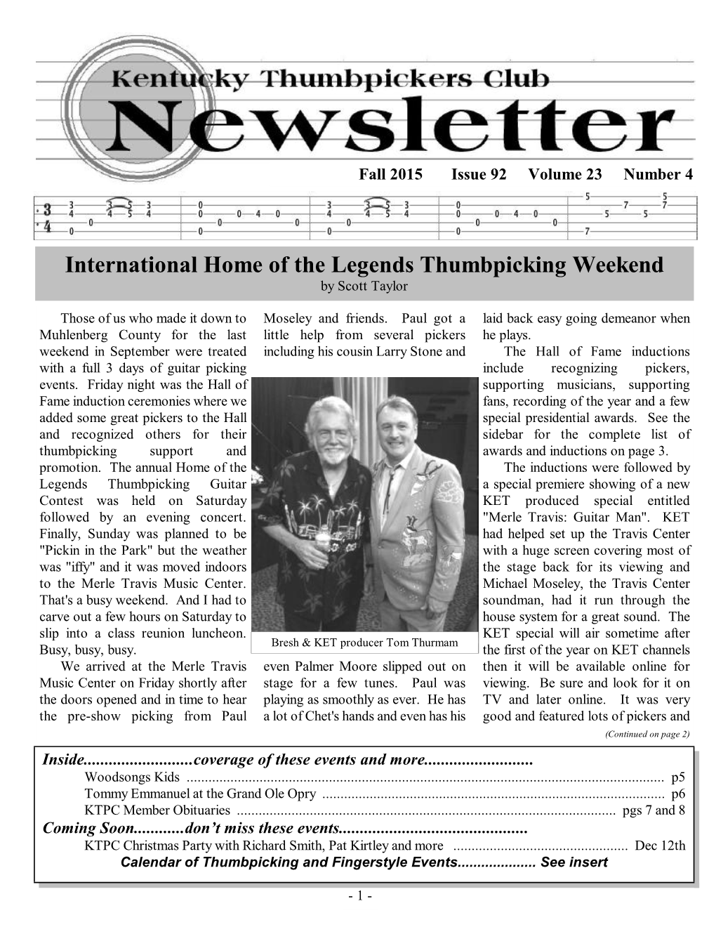 International Home of the Legends Thumbpicking Weekend by Scott Taylor