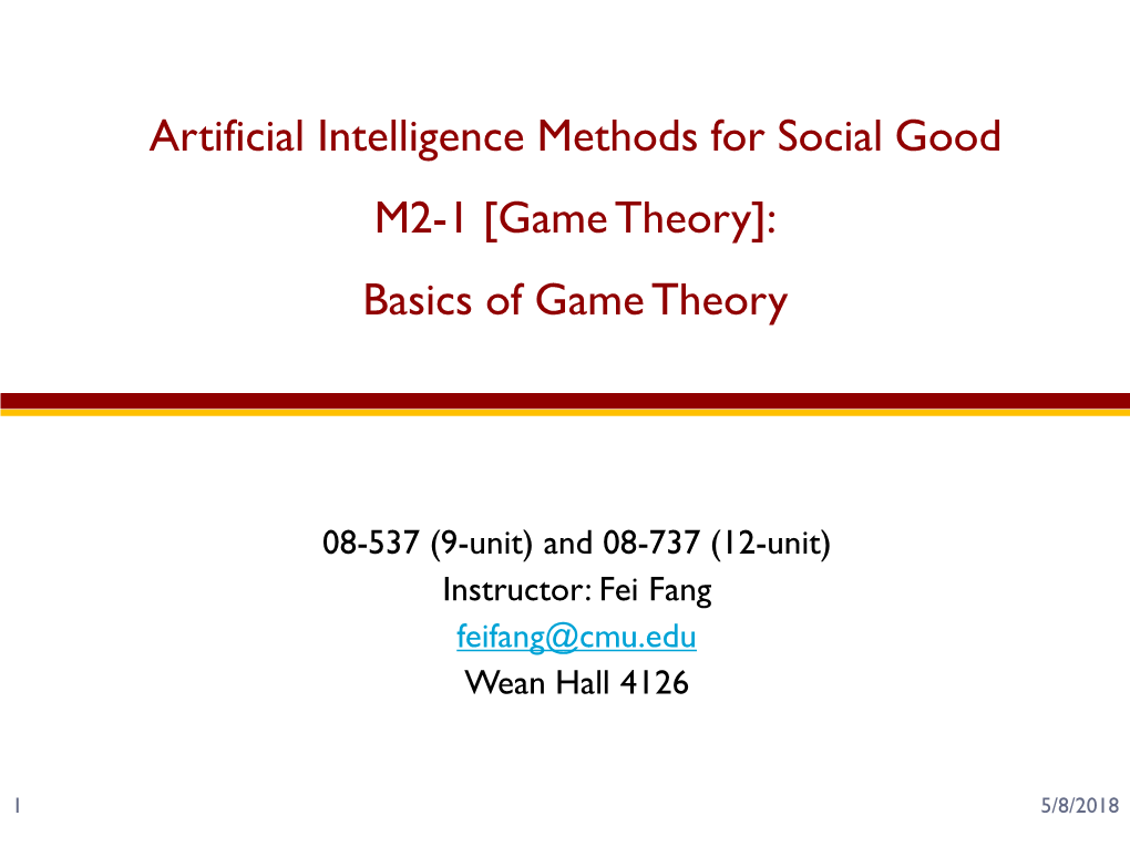 Game Theory]: Basics of Game Theory