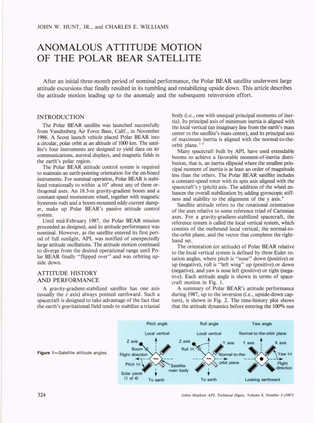 Anomalous Attitude Motion of the Polar Bear Satellite