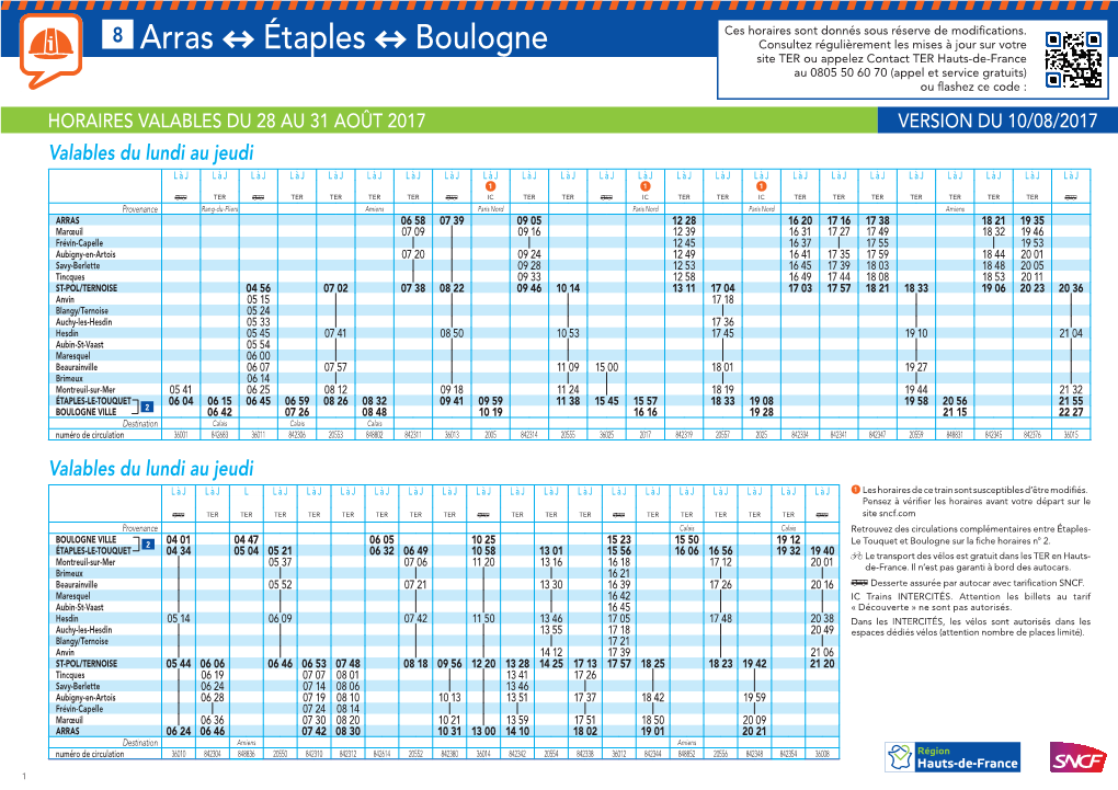 Arras Étaples Boulogne