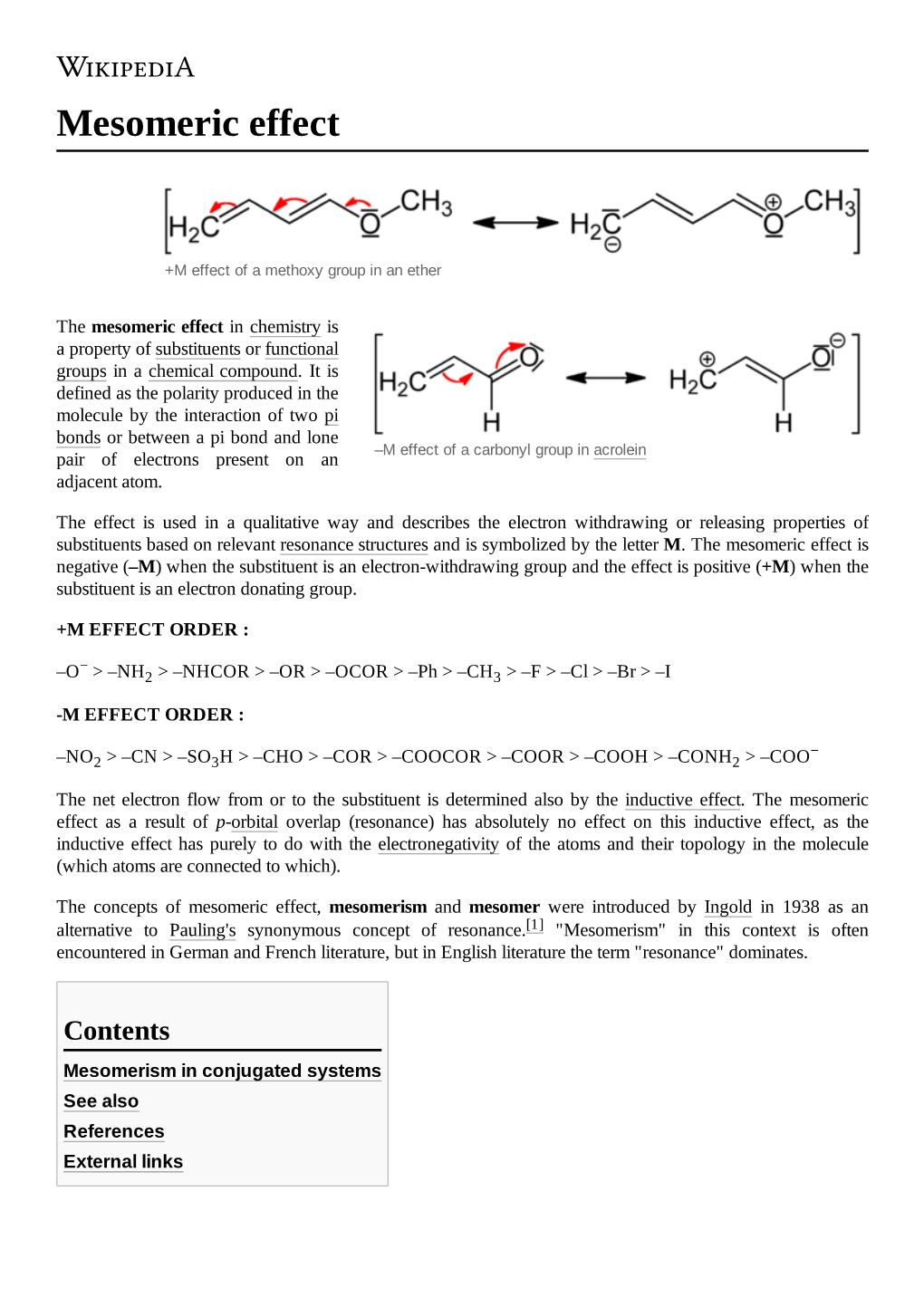 Mesomeric Effect