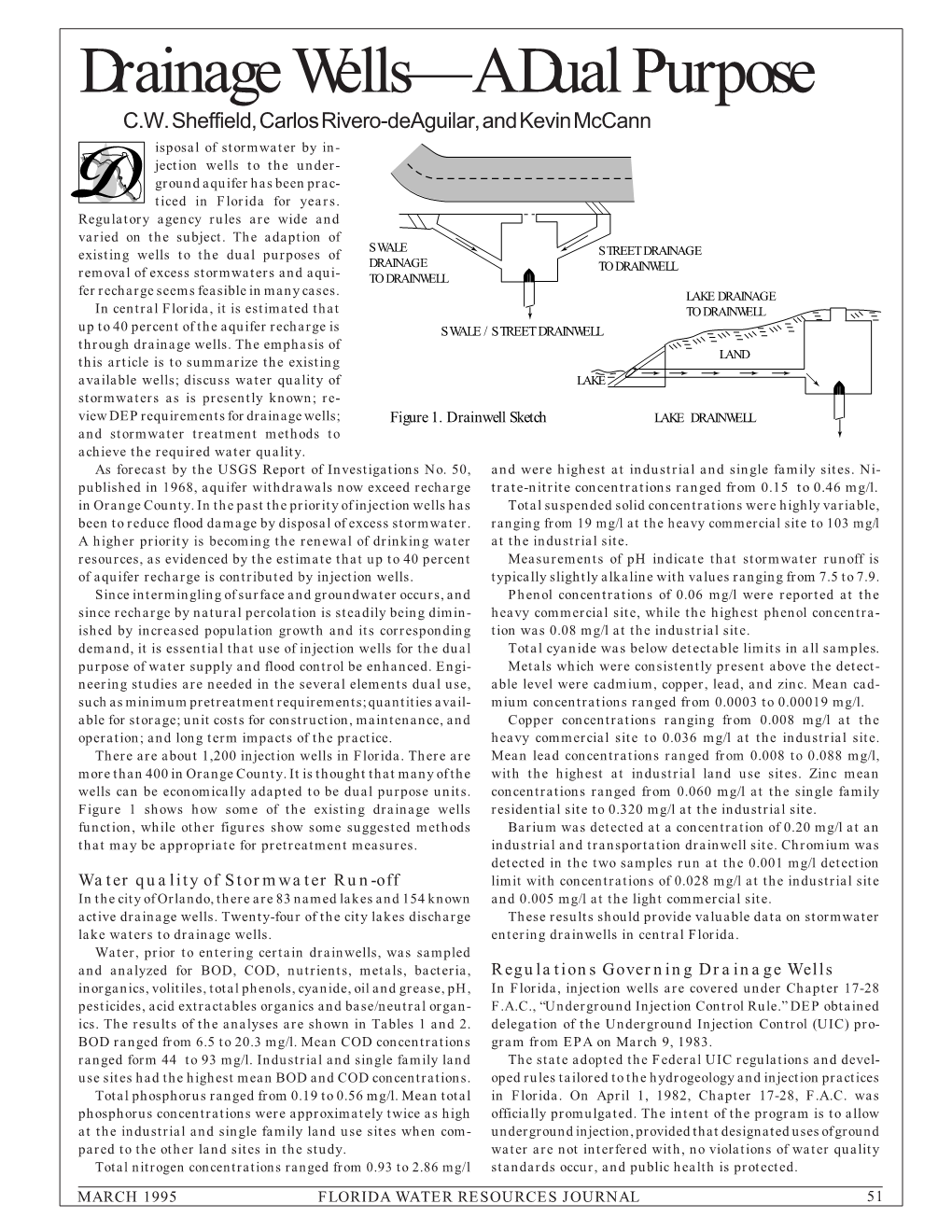 Drainage Wells—A Dual Purpose C.W