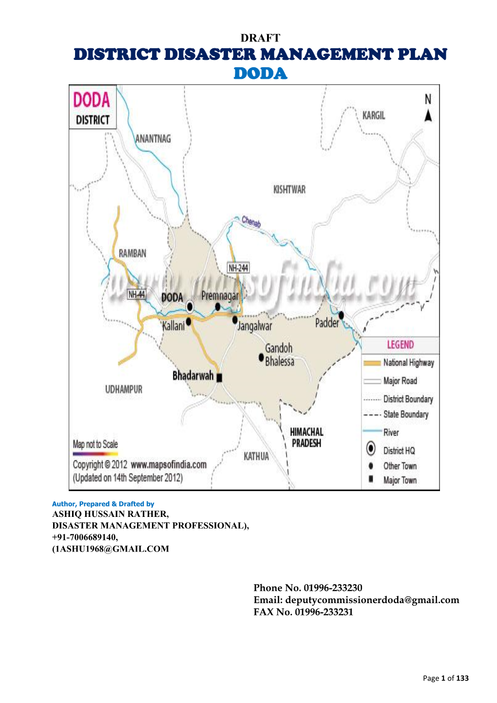 District Disaster Management Plan Doda