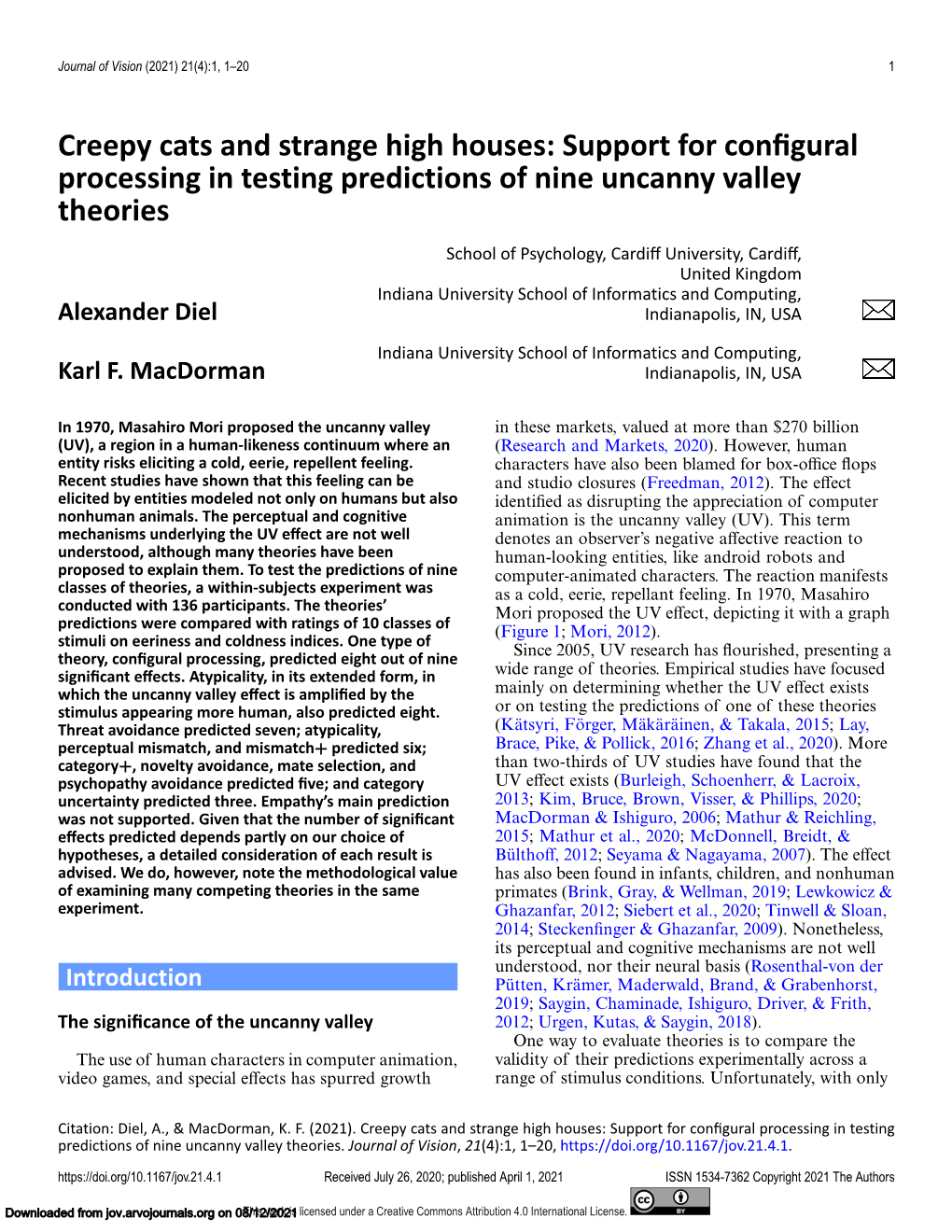 Support for Configural Processing in Testing Predictions of Nine Uncanny